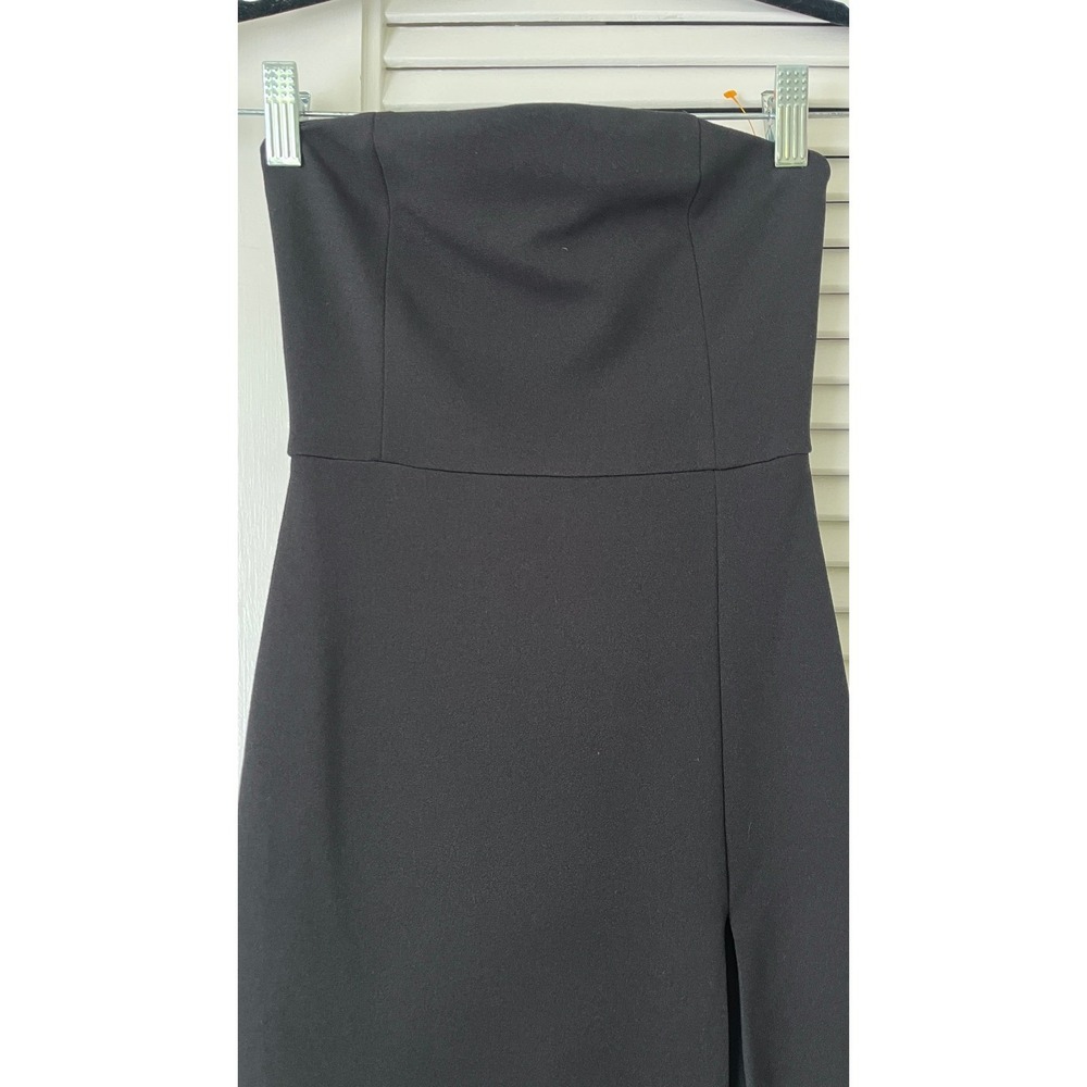 NWT Meshki Rachel Maxi Split Front Strapless Dress Black Gown Sz XS - Picture 4 of 6